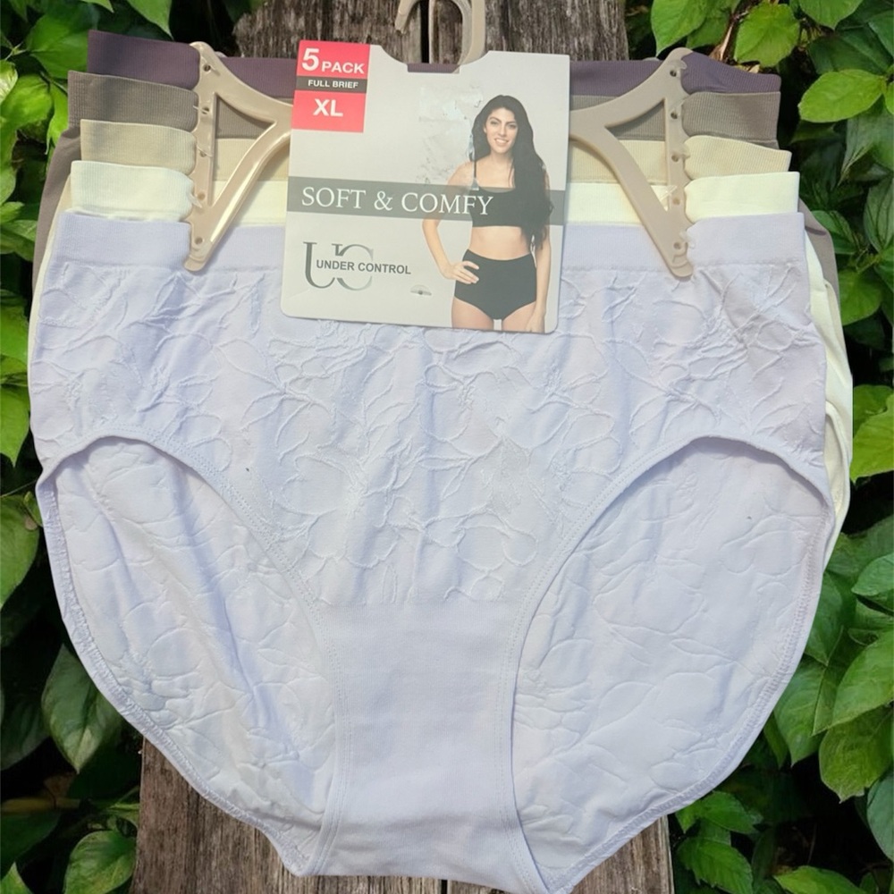 UNDER CONTROL Women's Soft & Comfy Panties  FULL BRIEF - 5pack. Extra Large XL
